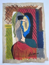 Pablo Picasso COA Art Painting Original Drawing Vintage Paper Signed