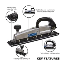 Sealey SA32 Air Long Bed Sander – Twin Piston In-Line 400x70mm Bodyshop Tool PR