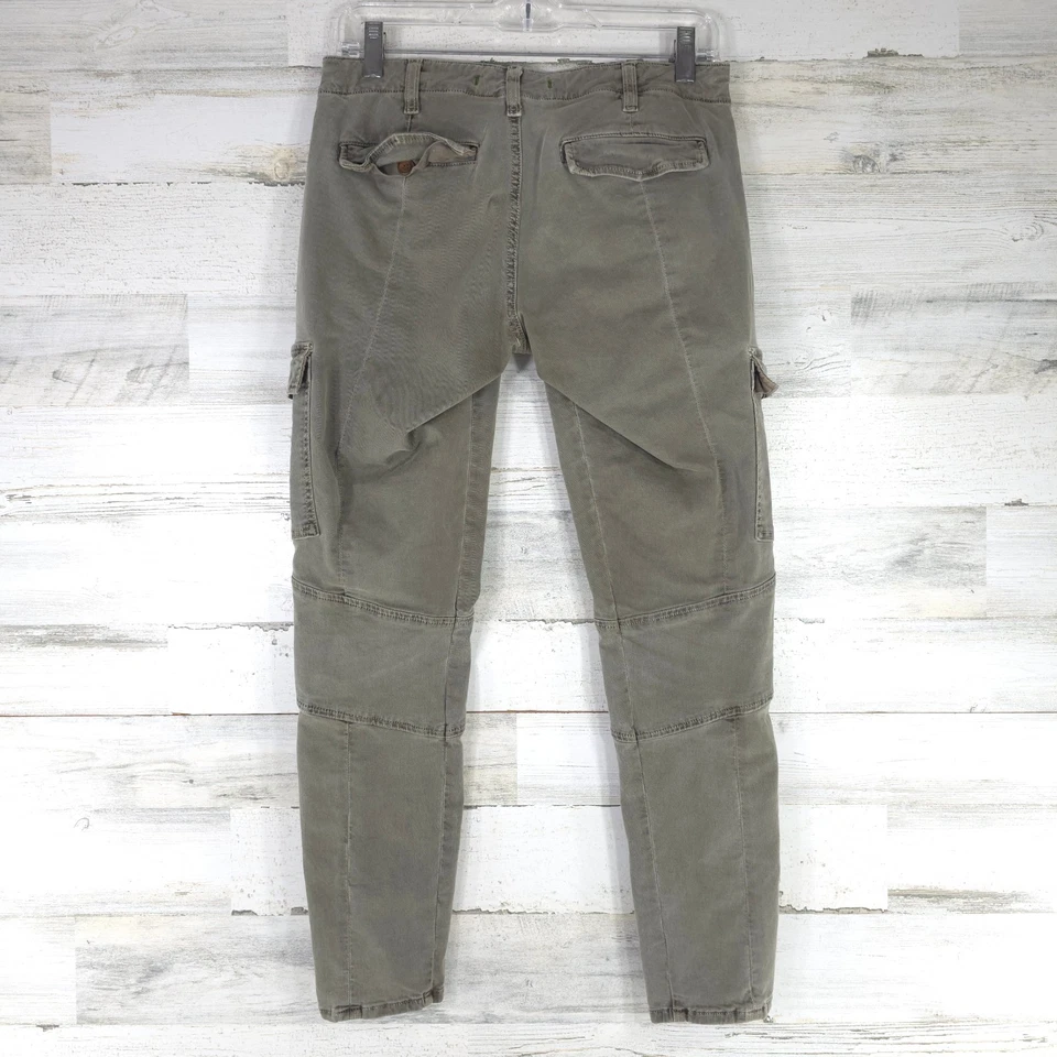 J 品牌裤子女式 28 码绿色紧身工装实用弹力踝拉链 28x27 — 第 4/4 张图片