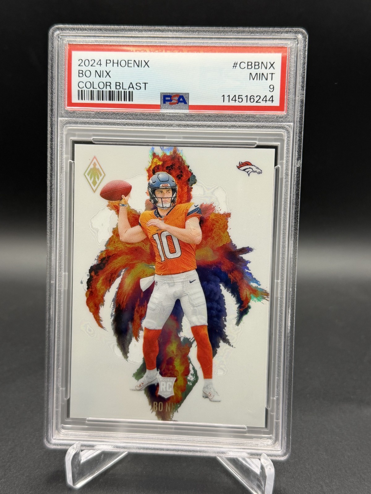 2024 Panini Phoenix - Color Blast Bo Nix Rookie RC PSA 9