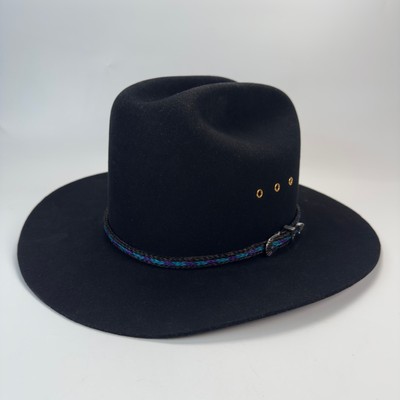 NEW Vintage Resistol George Strait 4X Beaver Black Felt Cowboy Hat 7 3/8