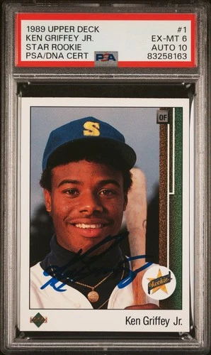 1989 Upper Deck #1 Ken Griffey Jr Autograph - PSA 6 Auto 10 - Mariners Reds