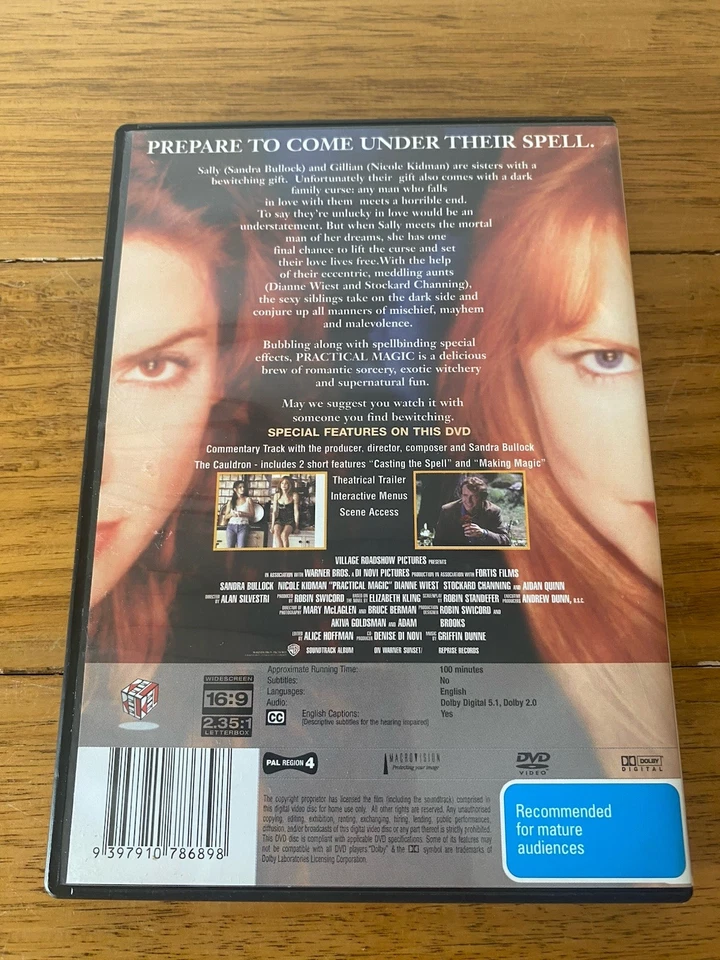 Practical Magic DVD 1998 movie Nicole Kidman Sandra Bullock Aidan Quinn - image 2 of 4