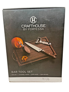 Crafthouse by Fortessa Charles Joly Bar Tool Set NEW Walnut Board