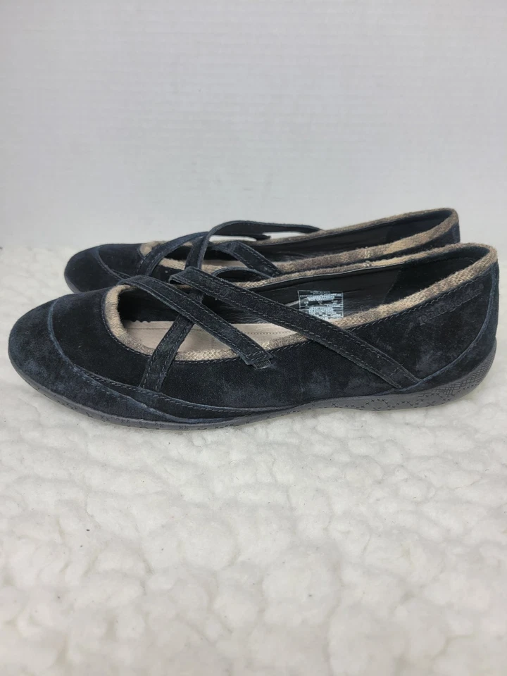 Zapatos sin cordones Patagonia para mujer talla 8 Peony Dove negros gamuza planos Foto 3 de 4