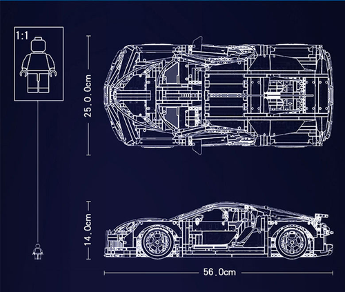 DIY Technic Bugatti Chiron 42083 Building Blocks Set Model Race Car toy 3599 PCS - Picture 5 of 5
