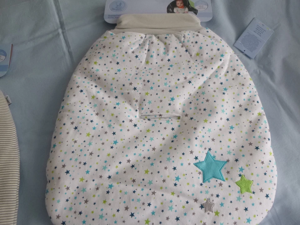 Sterntaler Jersey Strampelnest im Sternenmuster mit Esel Erik wattiert Neu - Bild 2 von 3