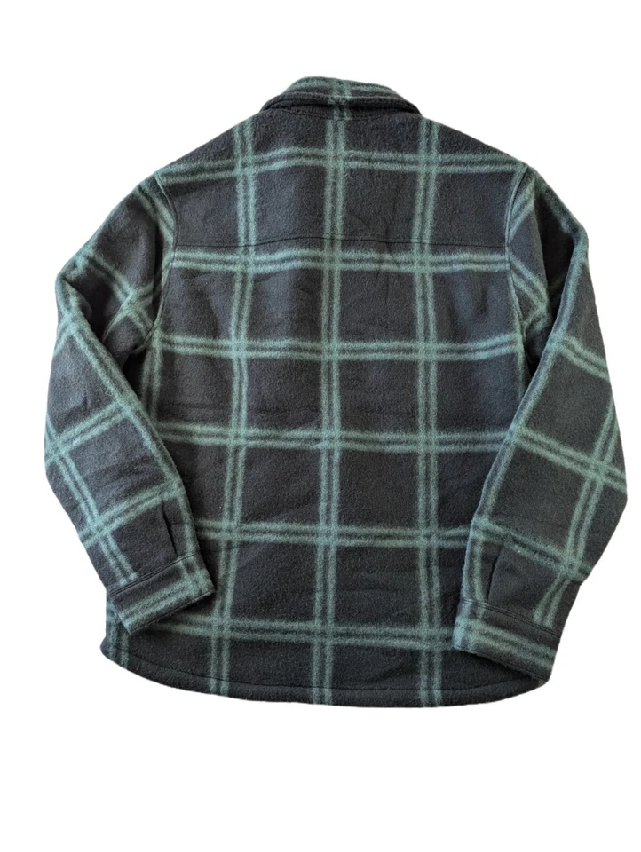 VINCE M Para Hombres Abotonada Mezcla de Lana Forrada de Vellón Camisa Chaqueta A Cuadros Verde Precio de venta sugerido por el fabricante 465 Foto 4 de 4