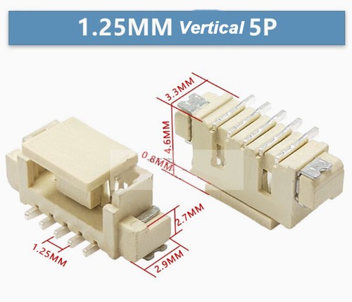MX1.25MM Horizontal/Vertical SMD Sockets With/Without Cover 2P/3P/4P/5P/6P-16P - Picture 22 of 44