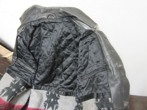 VINTAGE STRAPAZIERFÄHIGER LEDER ERBSENMANTEL JACKE GRÖßE UKM. QUALITÄT MIT PATINA - Bild 8 von 15