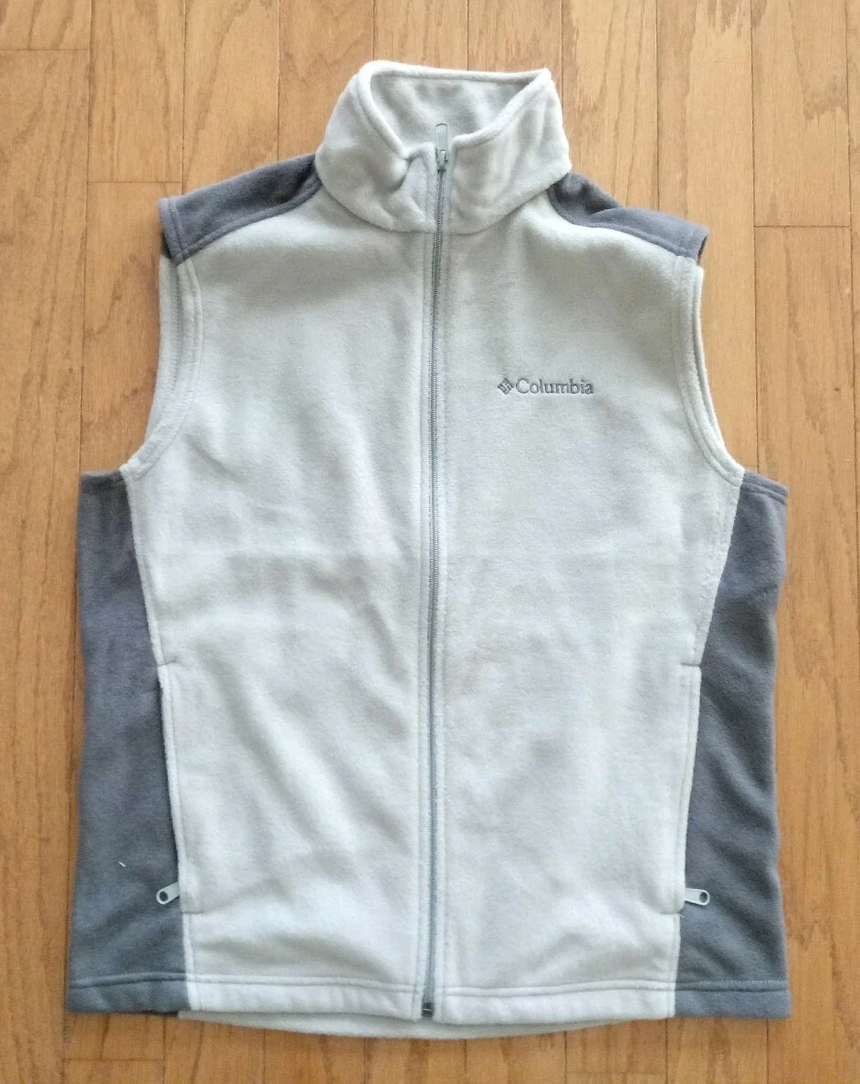 Columbia Men's Cathedral Peak Tan & Brown Zip-Up Fleece Vest Size Medium