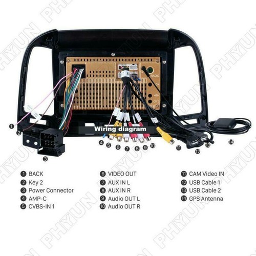 HD GPS 2+32GB 9'' Android 9.1 Car Stereo Radio OBD For HYUNDAI SANTA 2005-2012 - Picture 6 of 11