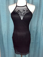 Short Black Mesh Night Out Dress Small 