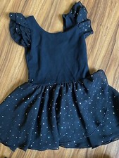 Girls ballet dance tutu dress. Medium. Black ruffle sleeve With Sequence Tutu