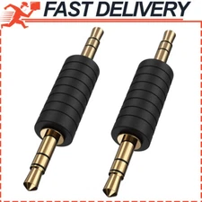 2 Pack 3.5mm 1/8 Stereo Jack to 3.5mm Audio Male to Male Adapter Connectors
