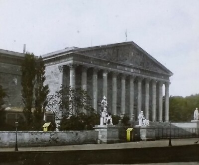 Palais Bourbon Palace, Paris, France, Circa 1900 Magic Lantern Glass Photo Slide