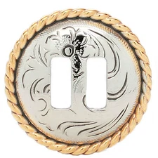 Gold and Silver Slotted Rope Edge Concho 1-1/2" 3485-NGS