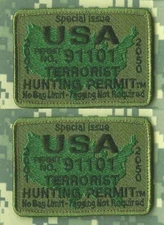 DAESH WHACKER GREEN BERET SAS SP OPS burdock OD 2-TAB: TERRORIST HUNTING PERMIT