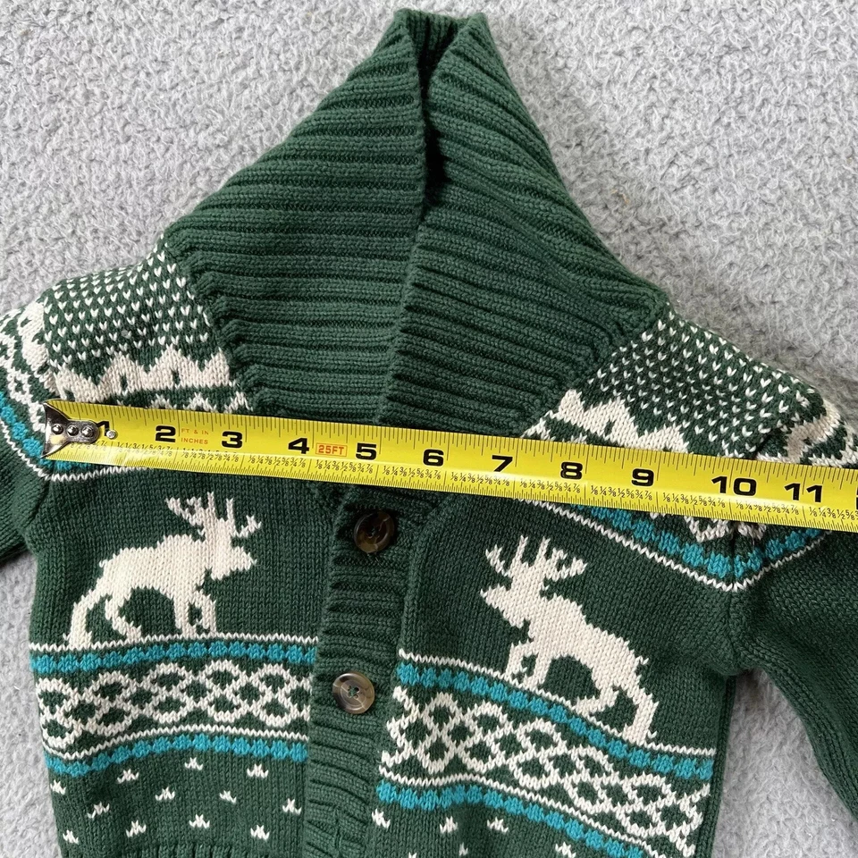 Cárdigan Suéter Cherokee Bebé Verde Manga Larga Botón Frontal Talla 18 M Foto 4 de 4