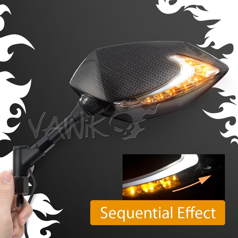 VAWiK LUCIFER Carbon Mirror With 2-tone Serial LED E-Mark