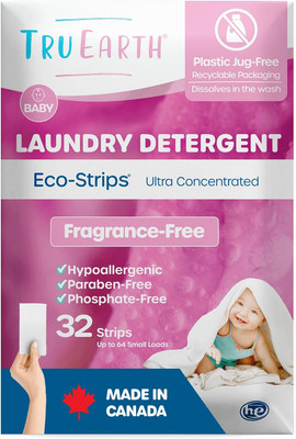Tru Earth Hypoallergenic Baby Laundry Detergent Sheets/Eco-Strips for Sensitive 