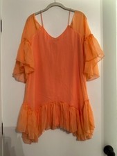 Alice + Olivia Flouncy Silk Chiffon Tunic/Mini XS/TP $395