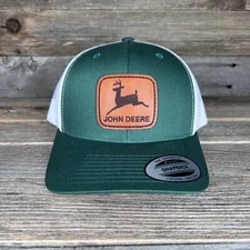 John Deere Yupoong leather patch Trucker hat
