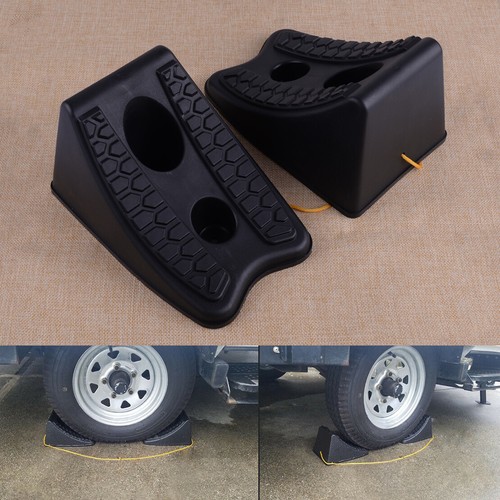 2pcs Heavy Duty Wheel Chocks Stop Tire RV Camper Trailer Car Truck