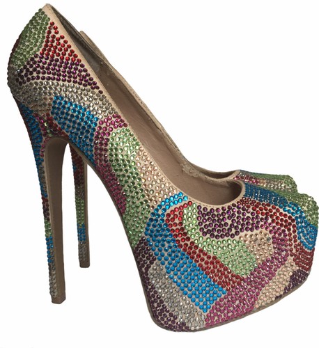 STEVE MADDEN SIZE 7 RHINESTONE SHOES 