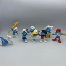 Smurfs Figures Lot of 8 McDonalds Happy Meal Toys 2011/2013 Peyo 3” PVC Cartoon