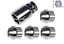 Locking Lug Nutswheel Locks Open Bulgecone Seat Chrome M12x1.5 Qty 4
