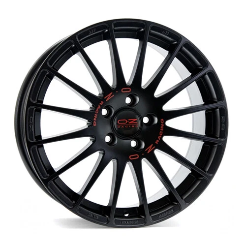 4x 63mm OZ Racing Schwarz / Rot Felgendeckel Nabendeckel M595 für Superturismo - Bild 4 von 4