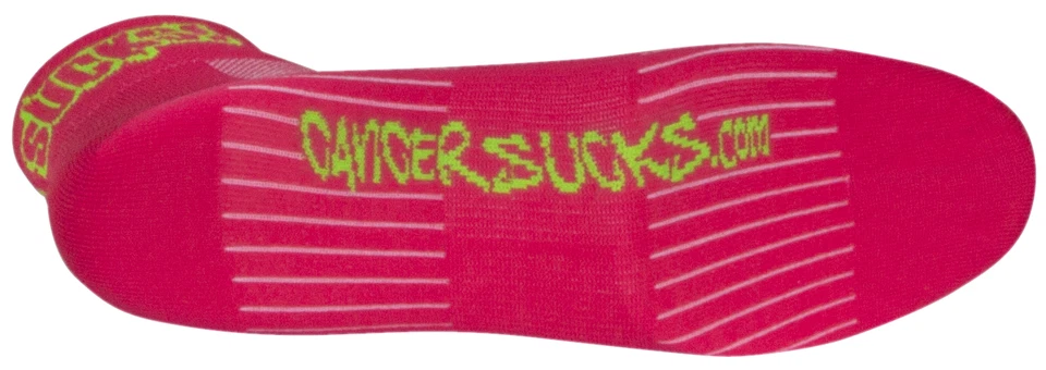 袜子 - SockGuy - 癌症鸭粉色 SGX L/XL 2.5 英寸 SGX 自行车/跑步新品 — 第 2/4 张图片