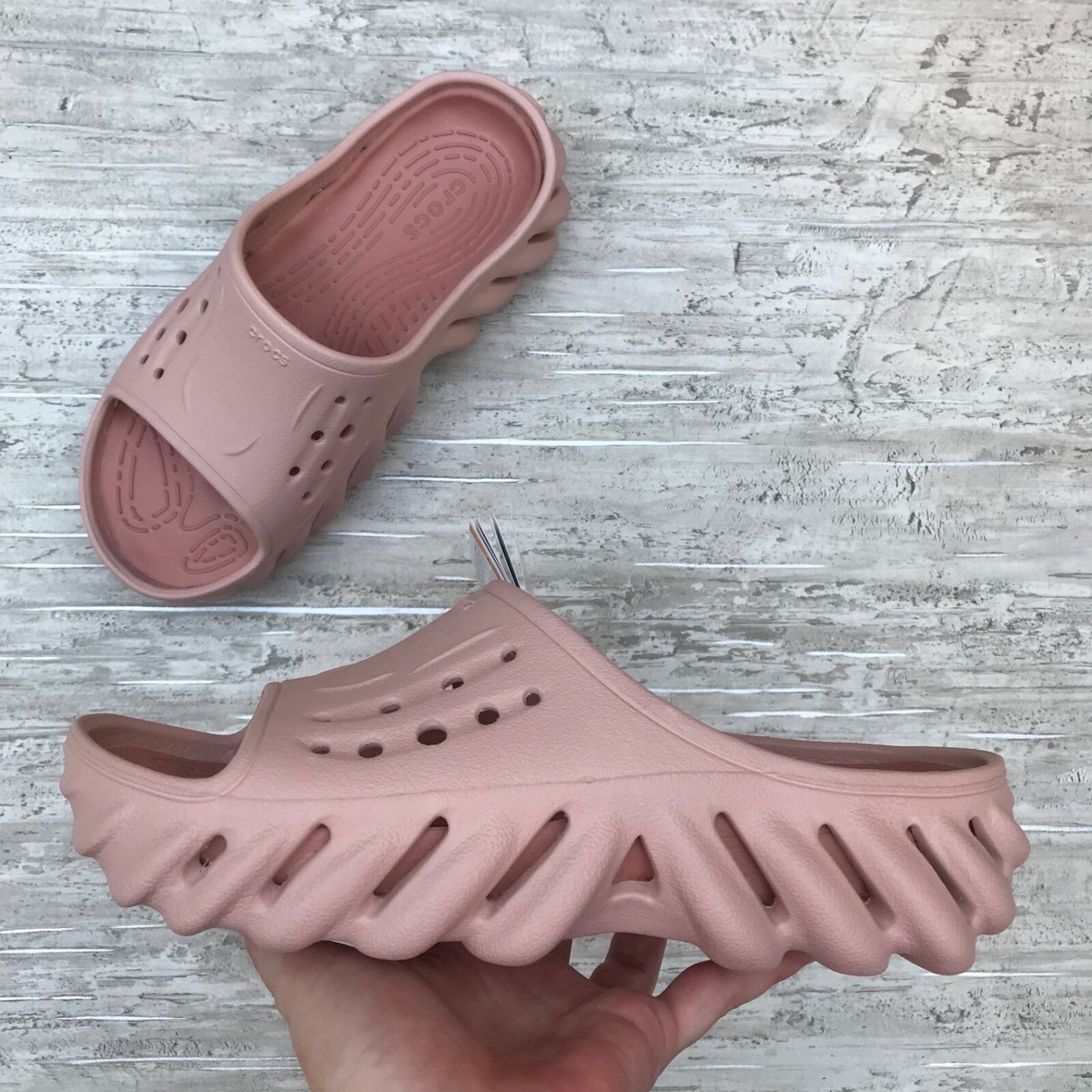 Pink clay echo crocs BRAND NEW Crocs Echo Clog Clay Pink Slip On Unisex Women main image 4