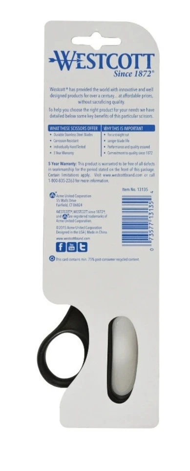 New Lot Of 2 Westcott 8" All Purpose Stainless Steel Shear Scissors - Image 3 of 4