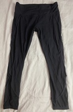 Athleta Black Leggings Cutout Mesh Womens Sz Large Yoga Athleisure Workout Sport
