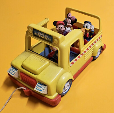 MATTEL Schulbus Sorter Bus Mickey Mouse Pluto Minnie Goofy Donald Disney 1992