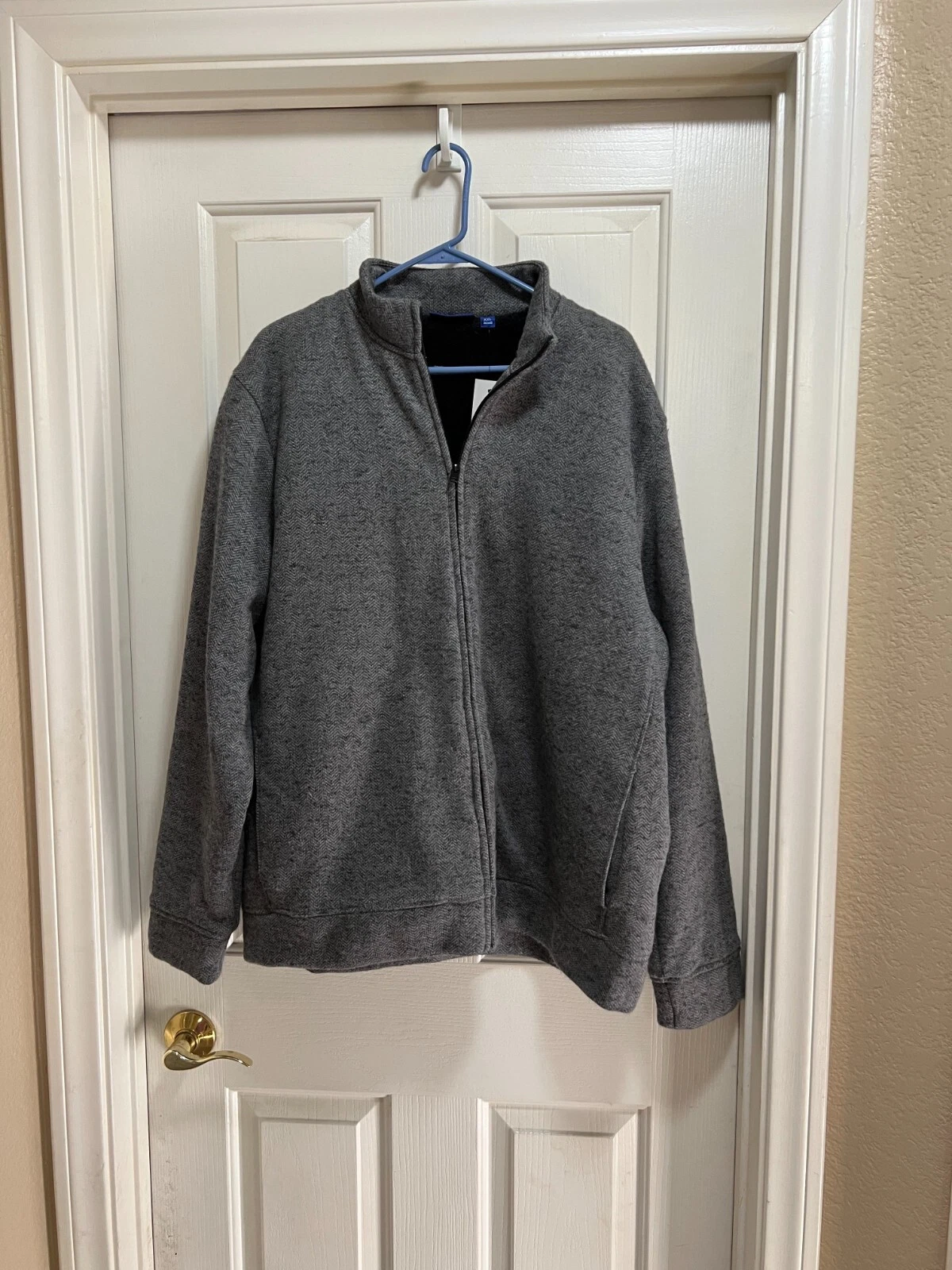 Mens Hightown Gray Full Zip Fleece Sherpa Lined Jacket XXL NWT Apt 9