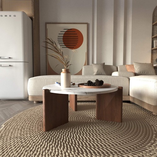 Scandinavian, Modern, Minimalist Marble Sormio Coffee Table - Bild 12 von 14