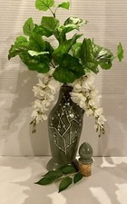 1965 Jim Beam Whiskey "Regal China" Green Floral Cherry Blossom Decanter VTG