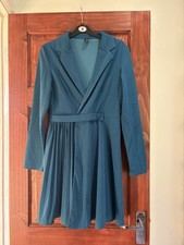 BNWOT SHEIN Blue Wrap Around Blazer Long Sleeve Dress, Small