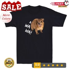 Awawa! Funny Angry Screaming Hyrax Animal Meme Retro Men's Short Sleeve T-Shirt