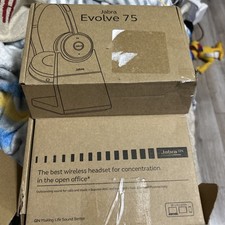 Jabra Evolve 75 Wireless Headset With Charging Dock Stand Open Box