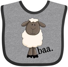 Inktastic Baa. Cute Sheep Design Baby Bib Farm Animal Ewe Boy Girl Clothing