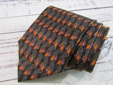 Vintage 90's Ermenegildo Zegna Men's Abstract Print Silk Tie Made in Italy
