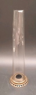 Antique Solar Astral Oil Lamp Deflector & Glass Chimney For 6" Shade Fitter Read