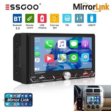 Doppel 2 DIN 6.8" Autoradio BT mit  Wireless Carplay Android Auto AM FM USB AUX