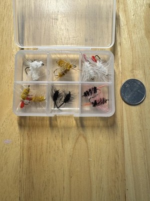 Set Of 12 Wooly Worm Assortment In Box. Fly Fishing Trout Flies