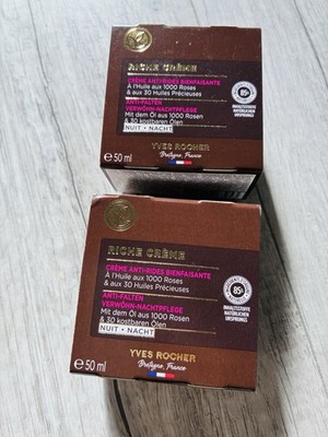 Yves Rocher 2x Riche Creme  Antifalten Verwöhn-Nachtpflege Neu 