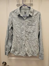 Croft & Barrow Women's Denim Chambray Shirt S Small 100% Cotton Long Sleeve